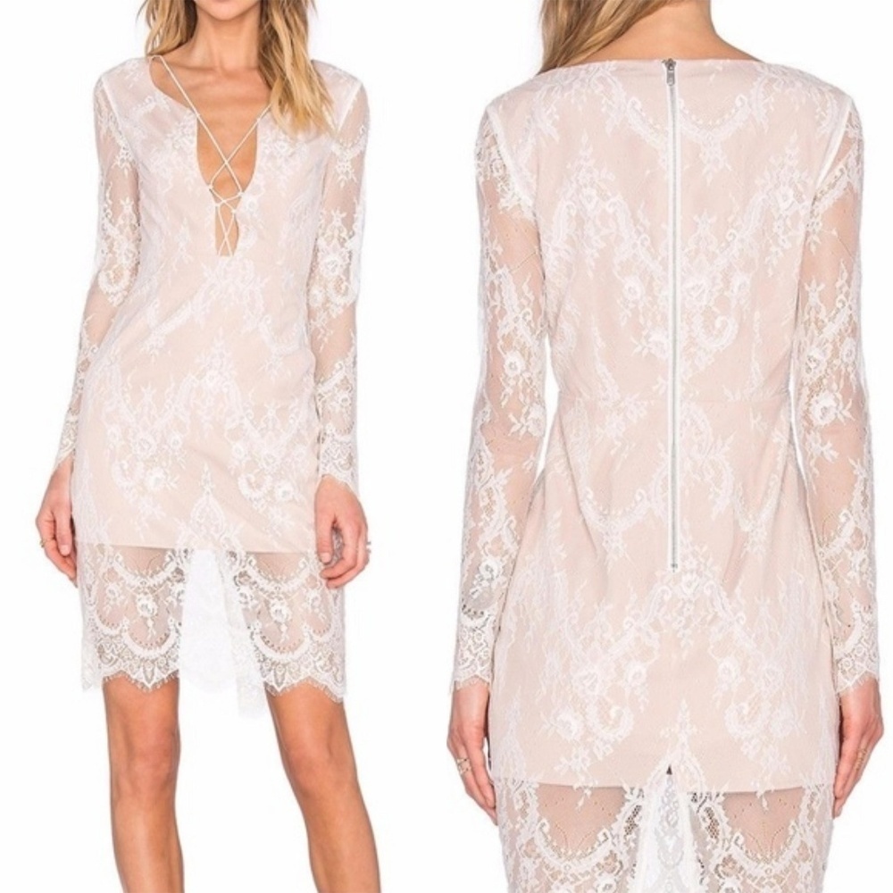 Stylestalker Island of Love Lace Dress Ivory Nude S NEW NWT